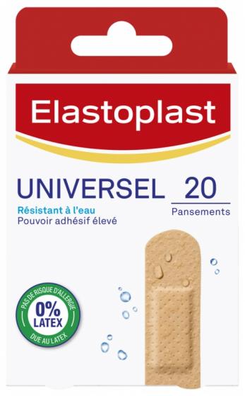 Pansements Universel résistant à l'eau Elastoplast - boîte de 20 pansements