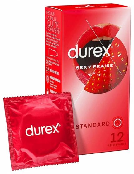 Préservatifs Sexy fraise Durex - boîte de 10 préservatifs