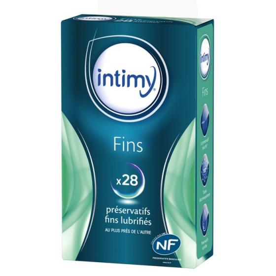 Préservatifs fins lubrifiés Intimy - boîte de 28 préservatifs