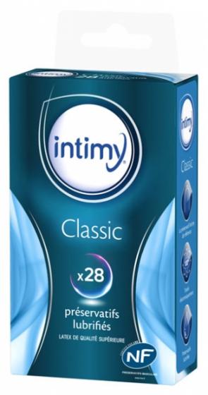 Préservatifs lubrifiés classic Intimy - boite de 28 préservatifs