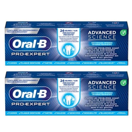 Pro Expert Protection 24h Dentifrice Oral-B - lot de 2 tubes de 75ml