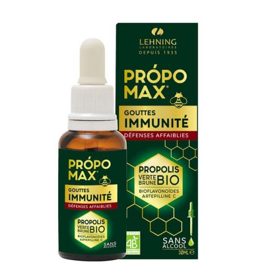 Própomax Gouttes immunité défenses affaiblies sans alcool bio Lehning - flacon-pipette de 30ml