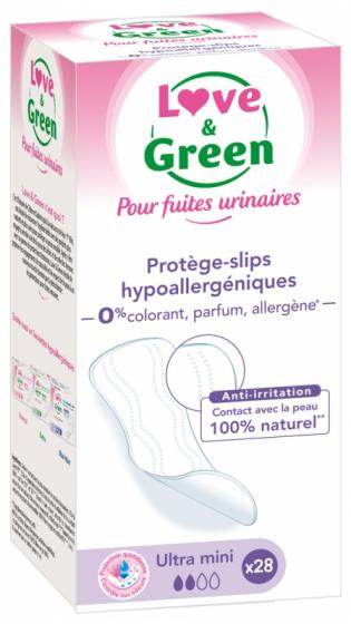 Protège-lingeries pour fuites urinaires Ultra-mini Love & Green - 28 protèges-slips