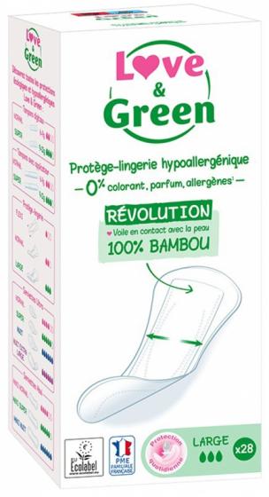 Protège-lingerie hypoallergénique Large Love & Green - 28 protège-slips