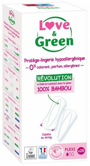Protège-lingerie hypoallergénique Flexi Love & Green - 28 protège-slips
