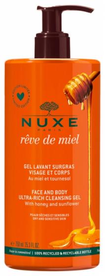 Rêve de Miel Gel lavant surgras édition limitée Nuxe - flacon-pompe de 750 ml