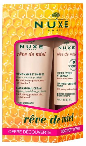 Rêve de miel offre découverte Nuxe - crème mains 30 ml + stick lèvre 4g