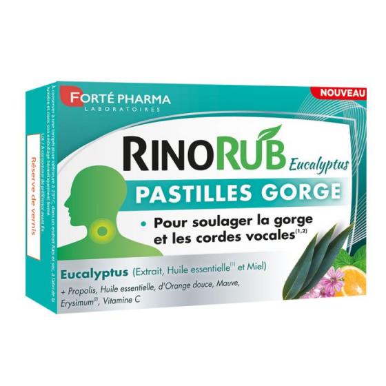 RinoRub Pastilles gorge eucalyptus Forté Pharma - boîte de 20 comprimés