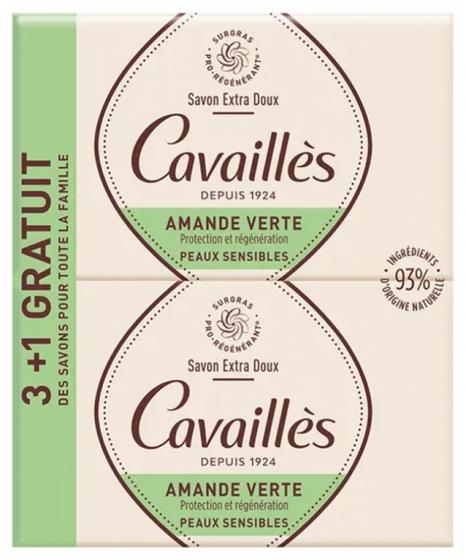 Savon surgras extra-doux amande verte Rogé Cavaillès - 4 pains de 250g