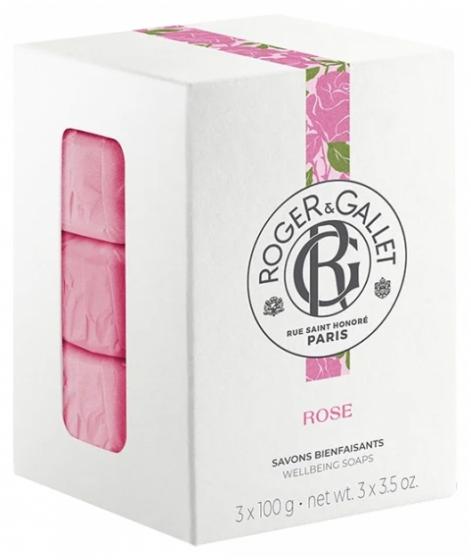 Savons bienfaisants Rose Roger & Gallet - coffret de 3 savons de 100 g