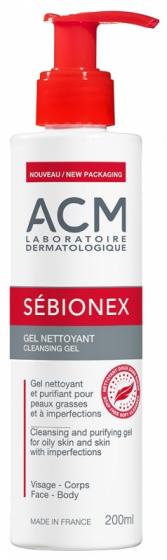 Sébionex gel nettoyant ACM - flacon-pompe de 200 ml