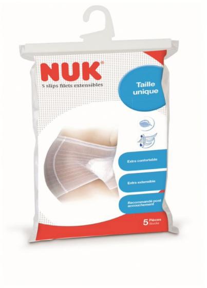 Slips filets extensibles taille unique NUK - sachet de 5 pièces