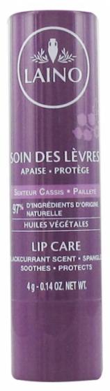 Soin des lèvres pailleté parfum cassis Laino - stick de 4 g