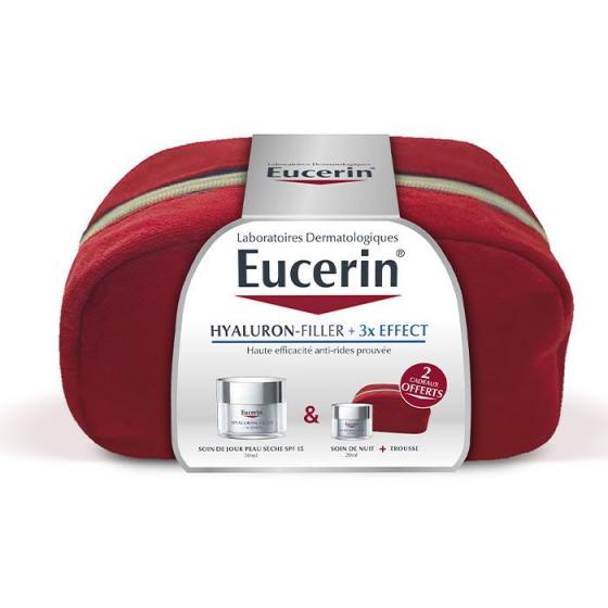 Trousse routine anti-âge Hyaluron-filler+ 3x effect peau sèche Eucerin - trousse de 2 produits
