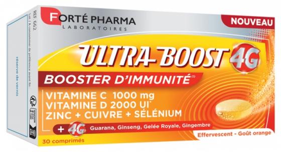 Ultra Boost 4G Booster d'immunité Forté Pharma - boîte de 30 comprimés effervescents
