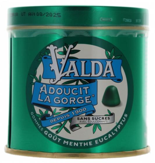 Valda Gommes menthe et eucalyptus sans sucre - boite de 140 g