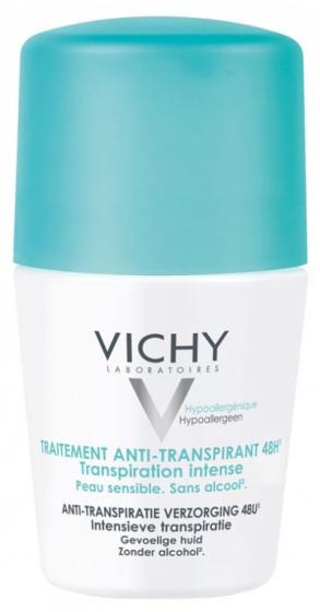 Traitement anti-transpirant 48h transpiration intense Vichy - roll-on bille de 50 ml