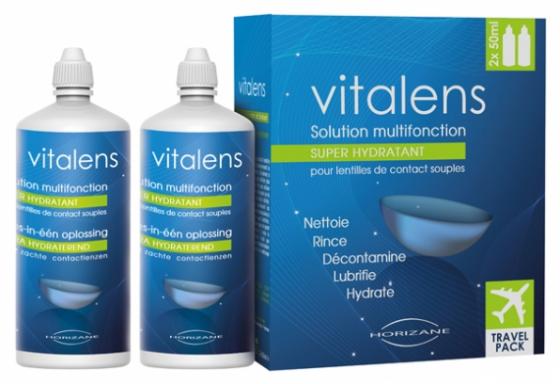 Vitalens Solution multifonctions pour lentilles de contact souples - lot de 2 flacons de 50 ml