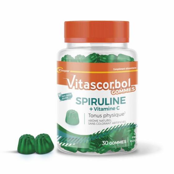 Vitascorbol Spiruline + vitamine C Cooper - pot de 30 gommes