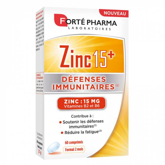 Zinc 15+ Forté Pharma - boîte de 60 comprimés