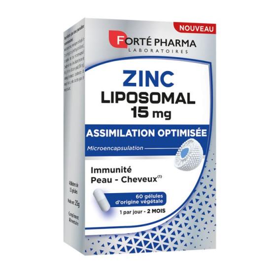 Zinc Liposomal 15 mg Forté Pharma - boîte de 60 gélules