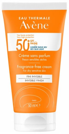Crème solaire SPF 50+ sans parfum Avène - tube de 50 ml