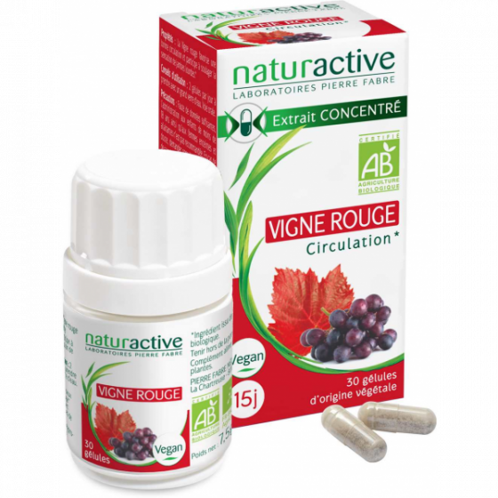 Vigne rouge bio Naturactive - boite de 30 gélules