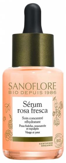 Rosa fresca concentré d'éveil ré-hydratant Sanoflore - flacon de 30 ml