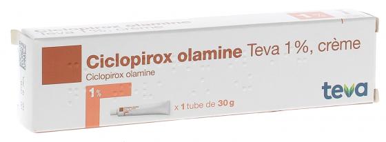 Ciclopirox olamine crème 1% Teva - tube de 30g