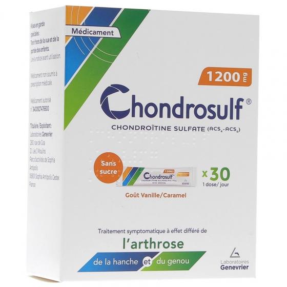 Chondrosulf 1200 mg vanille caramel Genevrier - 1 boite de 30 sachets