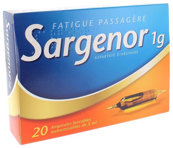 Sargenor 1 g Fatigue passagère - boîte de 20 ampoules
