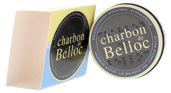 Charbon de Belloc ballonnement intestinal 125g - boîte de 36 capsules molles