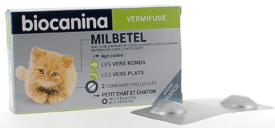 Milbetel 4mg/10mg Biocanina - boîte de 2 comprimés