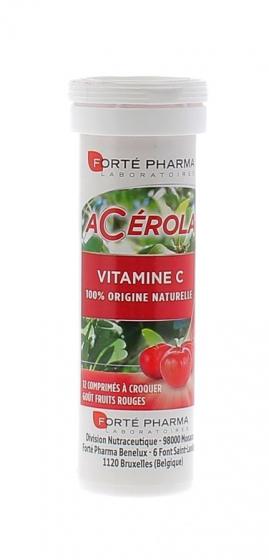 Acérola vitamine C Forté pharma - 12 comprimés à croquer