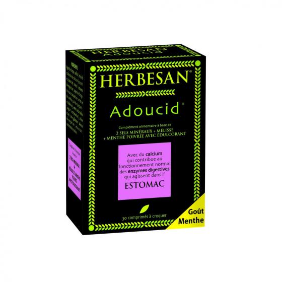 Adoucid estomac goût menthe Herbesan - boîte de 30 comprimés à croquer