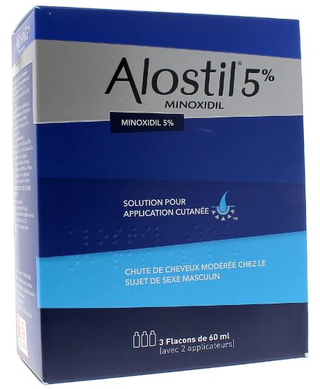 Alostil 5% solution pour application cutanée - boîte de 3 flacons de 60ml