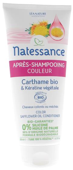 Après-shampooing Couleur bio carthame et kératine Natessance - tube de 200 ml