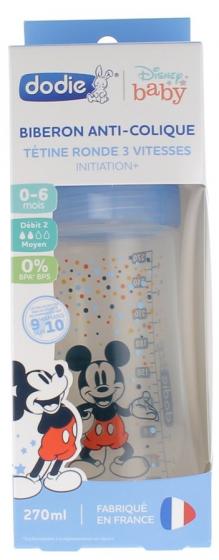 Biberon anti-colique Disney Baby Mickey 3 vitesses débit 2 0-6 mois Dodie - biberon de 270ml