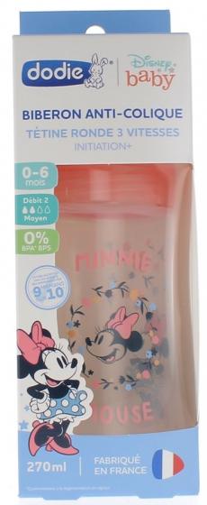 Biberon anti-colique Disney Baby Minnie tétine ronde 3 vitesses 0-6 mois Dodie - biberon de 270ml