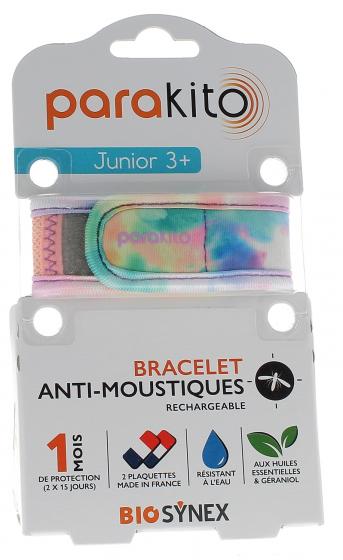 Bracelet anti-moustiques rechargeable junior Tie&Dye Para Kito - 1 bracelet + 2 recharges