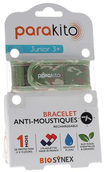 Bracelet anti-moustiques rechargeable junior Camouflage Para Kito - 1 bracelet + 2 recharges