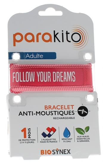 Bracelet anti-moustiques Follow your dreams Parakito - 1 bracelet + 2 recharges