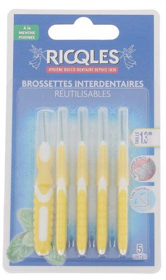 Brossettes interdentaires 1,3 mm Ricqles - 5 brossettes réutilisables