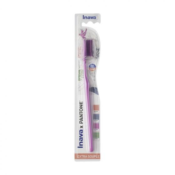 Brosse à dents extra-souple Inava x Pantone - une brosse à dents