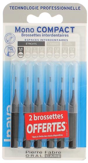 Brossettes interdentaires Monocompact étroits 0,6 mm Inava - 6 Brossettes (4 + 2 offertes)