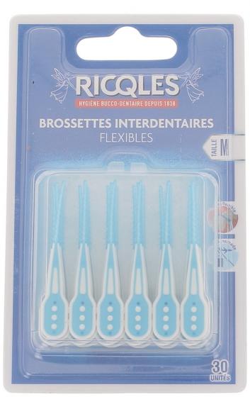 Brossettes interdentaires flexibles taile M Ricqles - boite de 30 unités