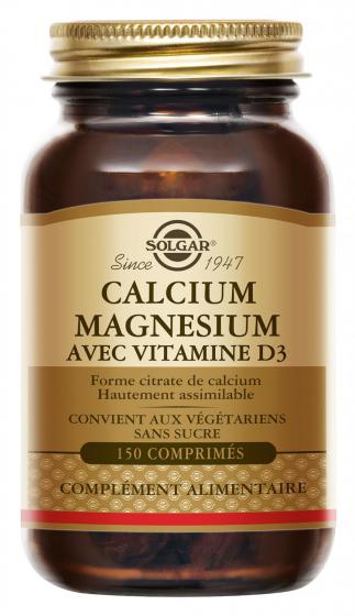Calcium magnésium vitamine D3 Solgar - pot de 150 comprimés