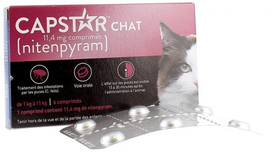 Capstar chat 11,4 mg comprimés de nitenpyram - 6 comprimés