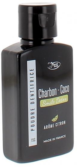 Charbon coco poudre dentifrice arôme citron Denti'Smile - flacon de 15 g