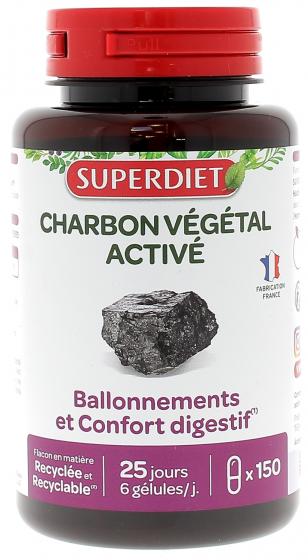 Charbon végétal Super Diet - boîte de 150 gélules